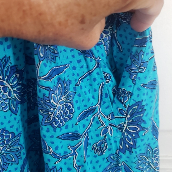 Destination 365 Womens Maxi Dress SM Flutter Sleeves Tie Neck CottageCore Blue - Picture 10 of 12